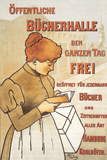 Werbeplakat öffentliche Bücherhalle Hamburg, 1920